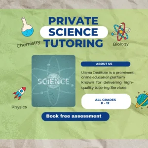 Student receiving one-on-one online science tutoring for K-12 — includes biology, chemistry, physics and more.