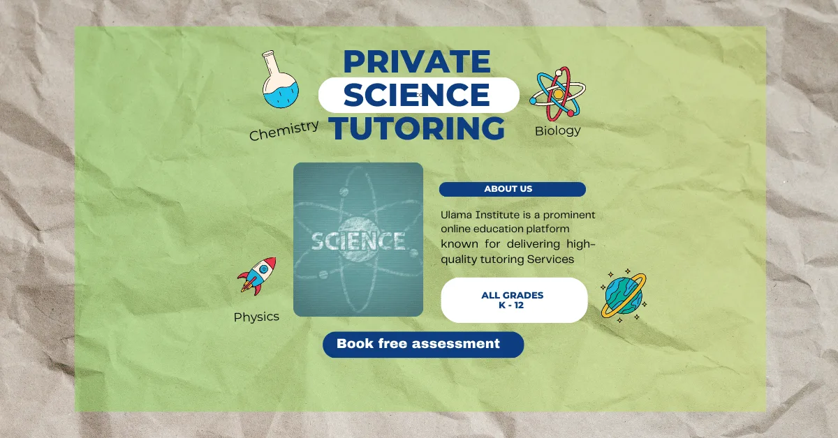 Student receiving one-on-one online science tutoring for K-12 — includes biology, chemistry, physics and more.